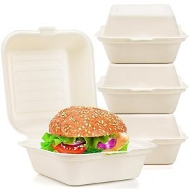 Compostable Clamshell Take Out Food Containers