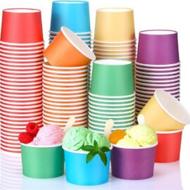 Colored paper ice cream cups