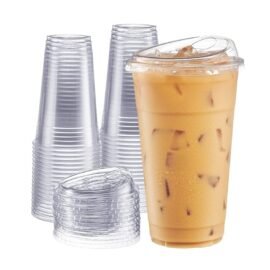 Crystal Clear Plastic Cups With Strawless Sip-Lids