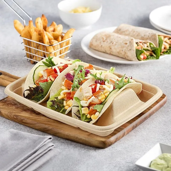 Disposable Taco Plates with 3 Dividers - Image 3