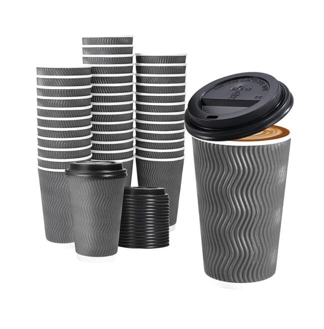 Insulated Disposable Coffee Cups with Lids