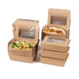 Kraft Paper Take Out Boxes with Window