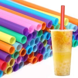 Large Plastic Bubble Tea Smoothie Straws