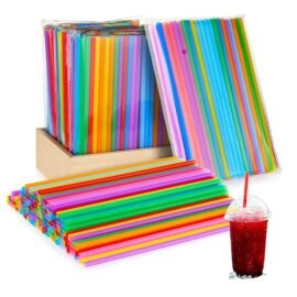 Long Colorful Plastic Straw