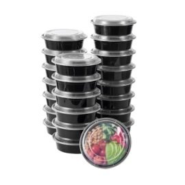 Round Meal Prep Food Storage Containers with Lids