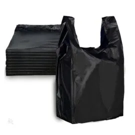 Black Plastic bag T-shirt Bags – Grocery, Shopping Bag
